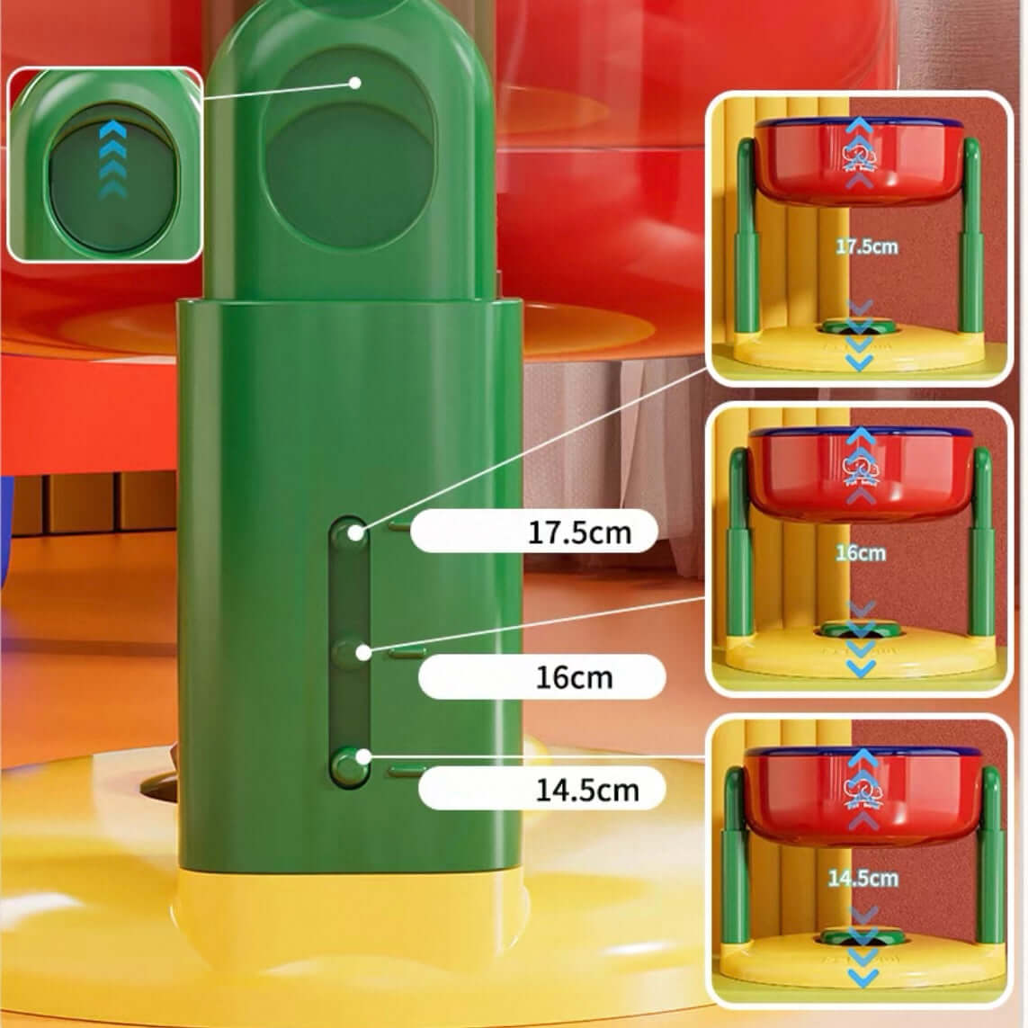 Adjustable Elevated Pet Feeder Bowl with Anti-Slip Suction Base-PETROOM