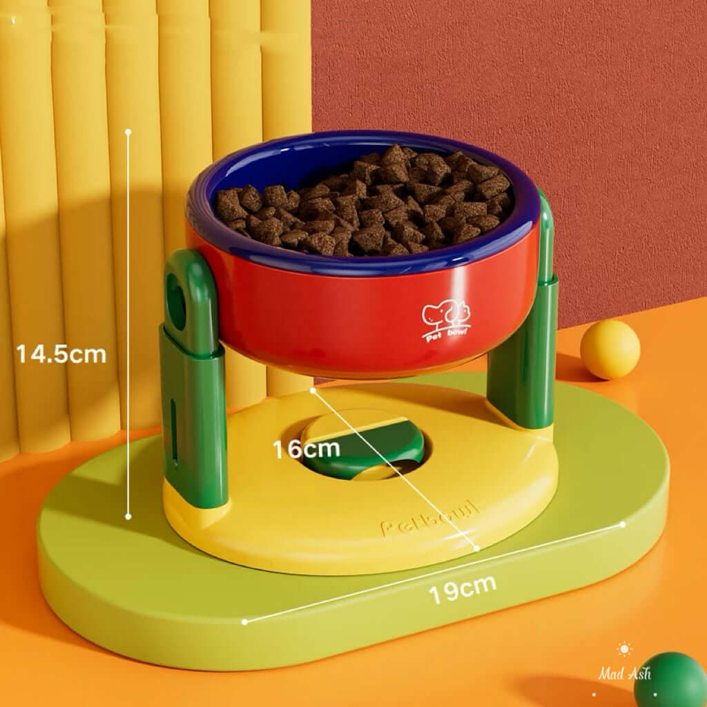 Adjustable Elevated Pet Feeder Bowl with Anti-Slip Suction Base-PETROOM