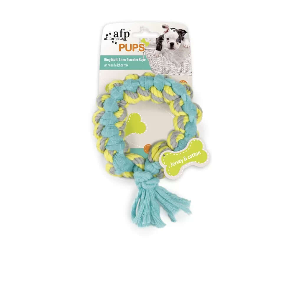 Afp Pups Ring Multi Chew Sweater Rope Dog Toy-Petroom