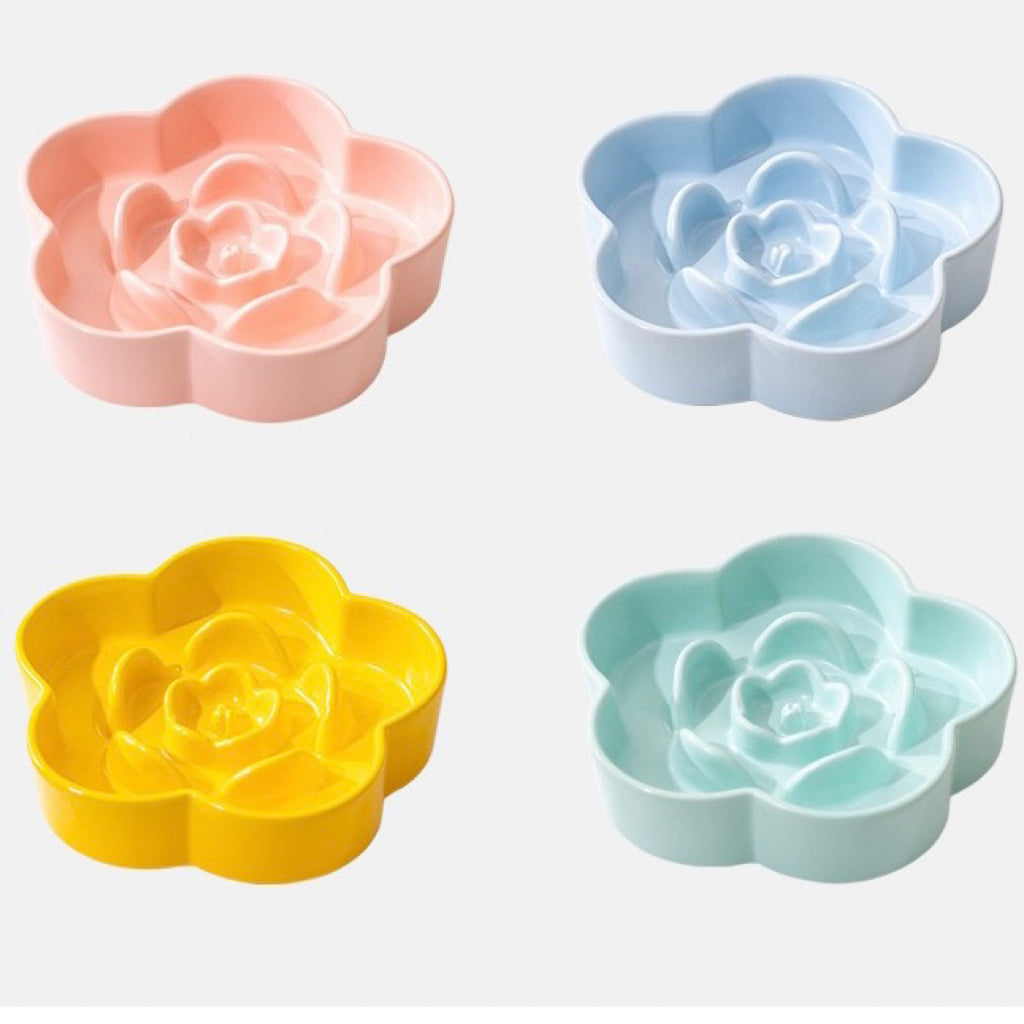 Petroom Ceramic Slow Feeder Bowl For Cat and Small Dog