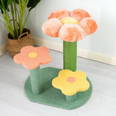 Flower-Styled Cat Tree Scratcher with Scratching Posts