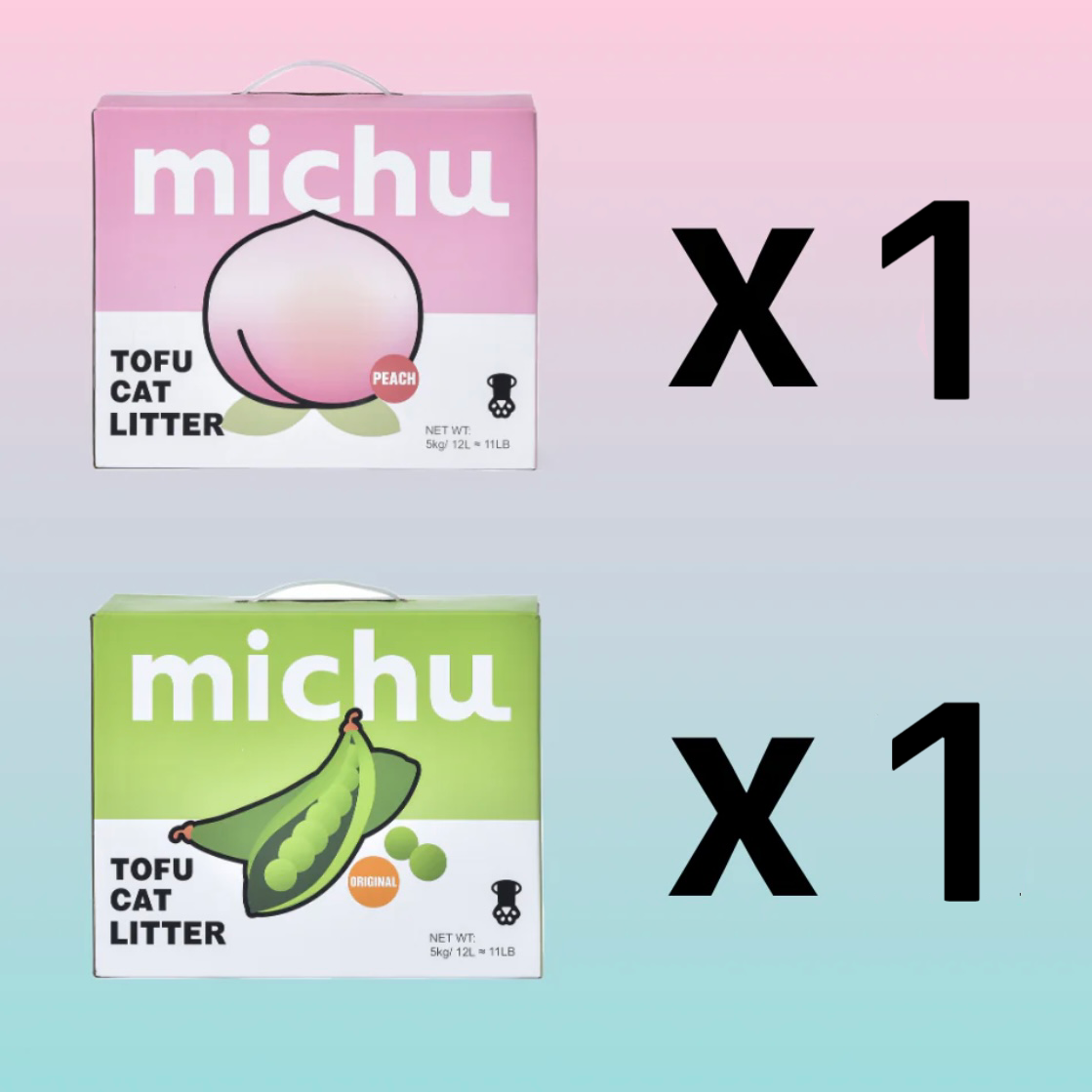 Michu Tofu Cat Litter Gen3 - Natural Clumping Tofu-Based Formula - Value Box 5 kg