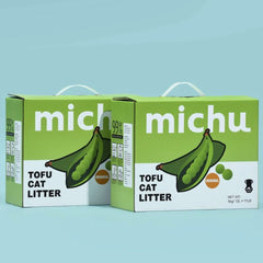 Michu Tofu Cat Litter Gen3 - Natural Clumping Tofu-Based Formula - Value Box 5 kg