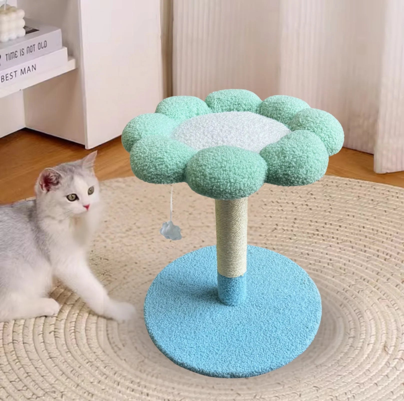 Blue Flower-Shaped Small Cat Tree Cat Scratcher