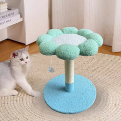 Blue Flower-Shaped Small Cat Tree Cat Scratcher