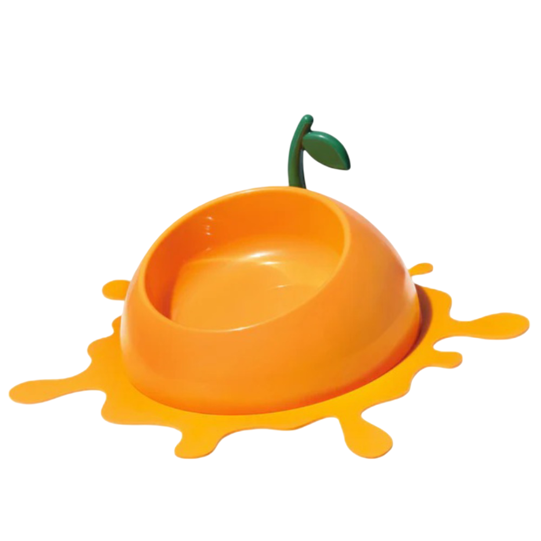 Vetreska Juicy Orange Pet Bowl & Spoon & Mat Set