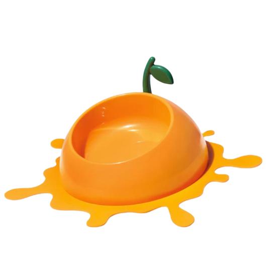 Vetreska Juicy Orange Pet Bowl & Spoon & Mat Set
