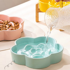 Petroom Ceramic Slow Feeder Bowl For Cat and Small Dog
