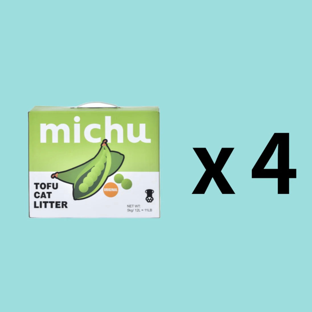 Michu Tofu Cat Litter Gen3 - Natural Clumping Tofu-Based Formula - Value Box 5 kg