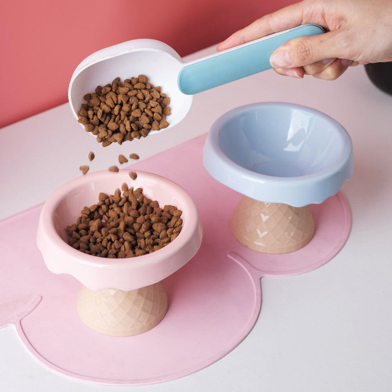 Petroom Ceramic Ice Cream Shape Pet Food Bowl Water Bowl