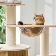 Michu Lumi Multi-Layer Solid Wood Cat Nest Tree 170cm - White