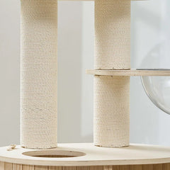 Michu Lumi Multi-Layer Solid Wood Cat Nest Tree 170cm - White