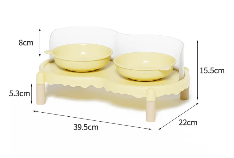Dual Elevated Ceramic Pet Bowl – Food & Water Station-Petroom