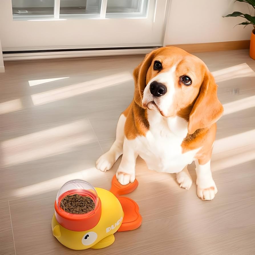 Duck-Shaped Interactive Feeder & Puzzle Cat Toy For Cats&Dog-PETROOM