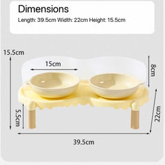 Dual Elevated Ceramic Pet Bowl – Bubble Dining Table For Pets