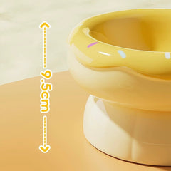 Donut Shape Ceramic Pet Bowl Dual‑Layer