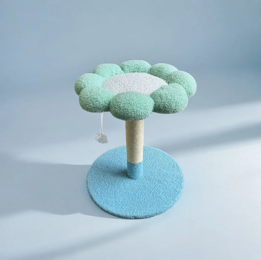 Blue Flower-Shaped Small Cat Tree Cat Scratcher