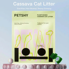Eco-friendly cassava cat litter, dust-free & clumping, plant-based for cats, 5.5 lb bag