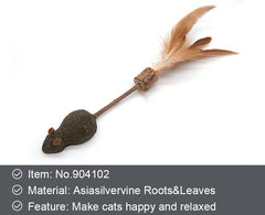 Asiasilvervine Cat Toys Silver Vine Tasty Stick With Feather Interactive Toy Fire Tail Mouse