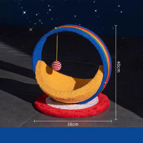Galaxy Moon Ship Cat Bed &Cat Scratcher