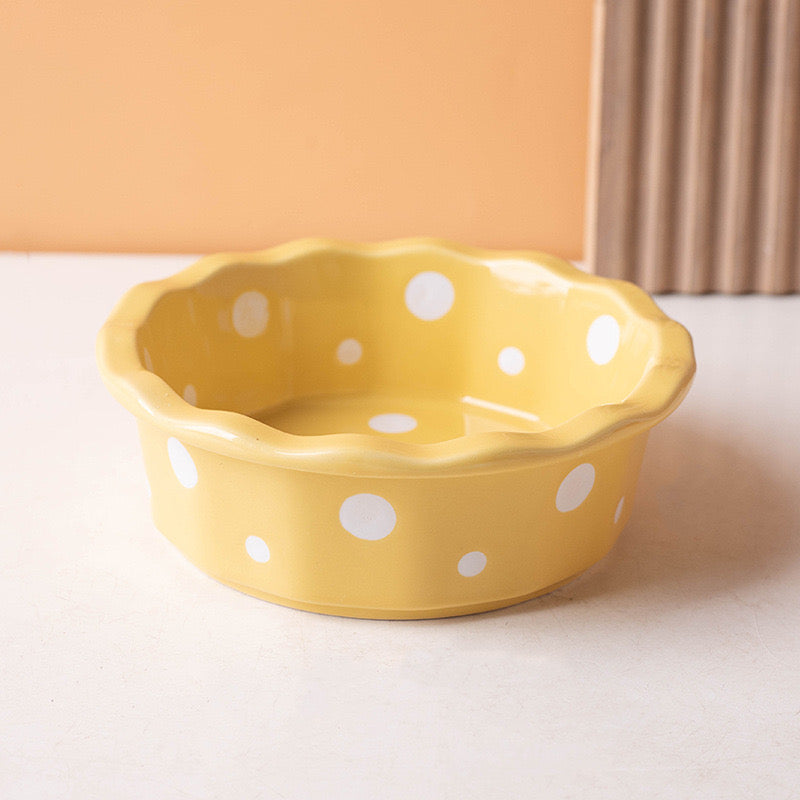 Petroom Ceramic Pet Bowl with Dot Pattern