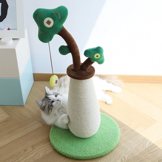 Lucky Money Tree Cat Scratching Post – Durable Sisal Scratching Pole