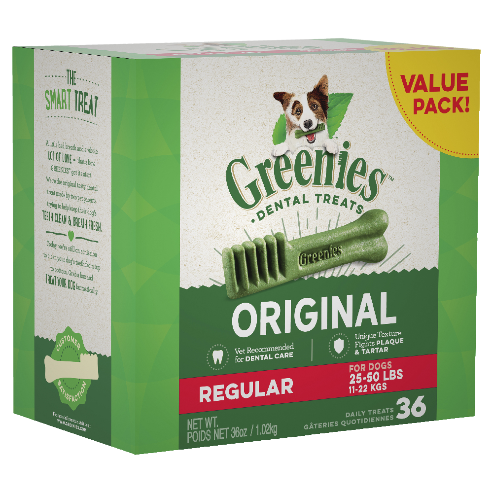 Greenies Original Regular Dental Dog Treats 36 Chews