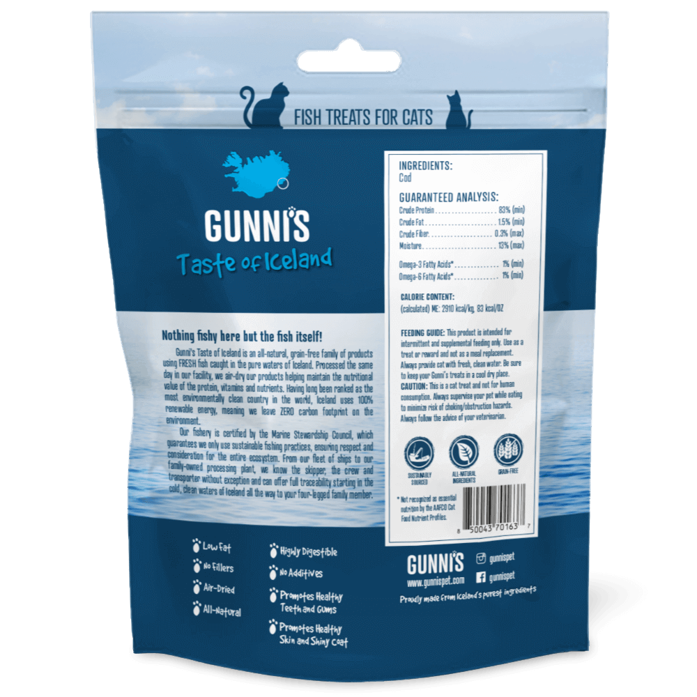 GUNNIS Cod Mini Morsels Cat Treats 42.5g-PETROOM