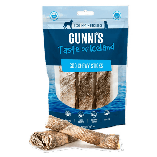 GUNNI'S Cod Chewy Sticks for Dogs (4" 3-Pack)