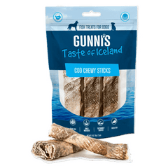 GUNNI'S Cod Chewy Sticks for Dogs (4" 3-Pack)