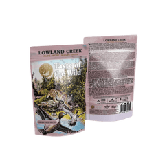 Taste of the Wild Grain-Free Lowland Creek Feline Recipe - Chunks in Gravy 85g x 12 Pack packaging image.