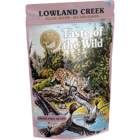 Taste of the Wild Grain-Free Lowland Creek Feline Recipe - Chunks in Gravy 85g x 12 Pack