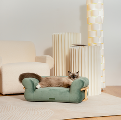 KAMA MUTA Bread Pet Bed - Italian-Inspired Design with Memory Foam and Ash Wood Frame-Petroom