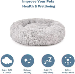 Living today Cat Bed Dog Bed Winter Plush Donut Two Colour Option-Petroom