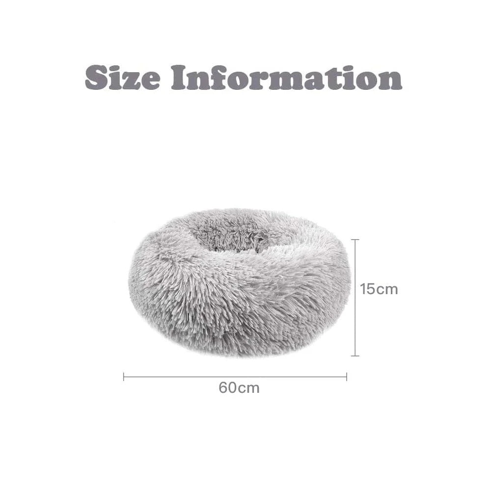 Living today Cat Bed Dog Bed Winter Plush Donut Two Colour Option-Petroom