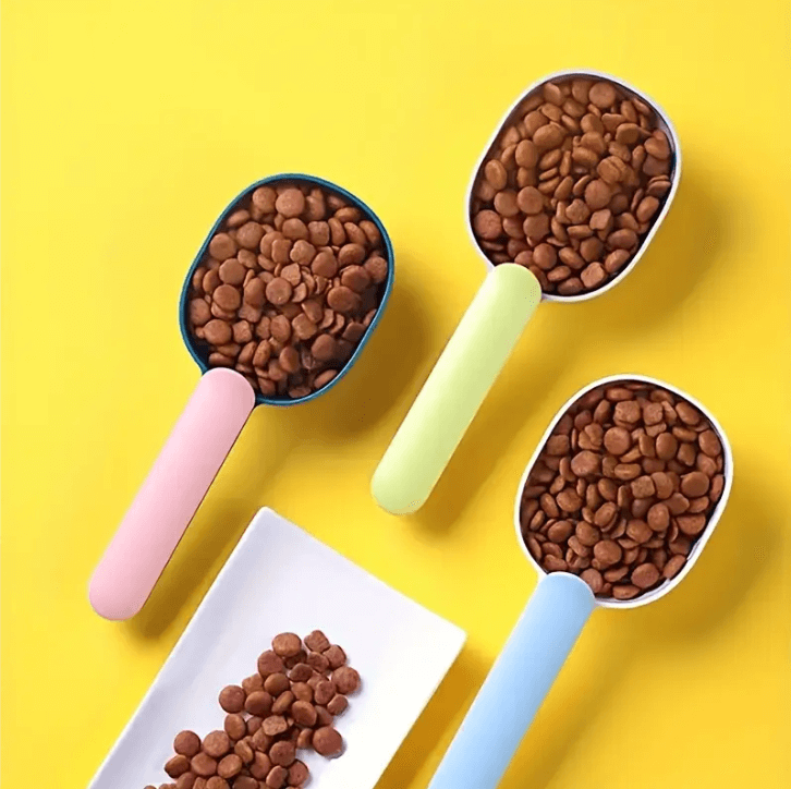 Long Handle With Clip Pet Food Scoop For Dog And Cat-Petroom