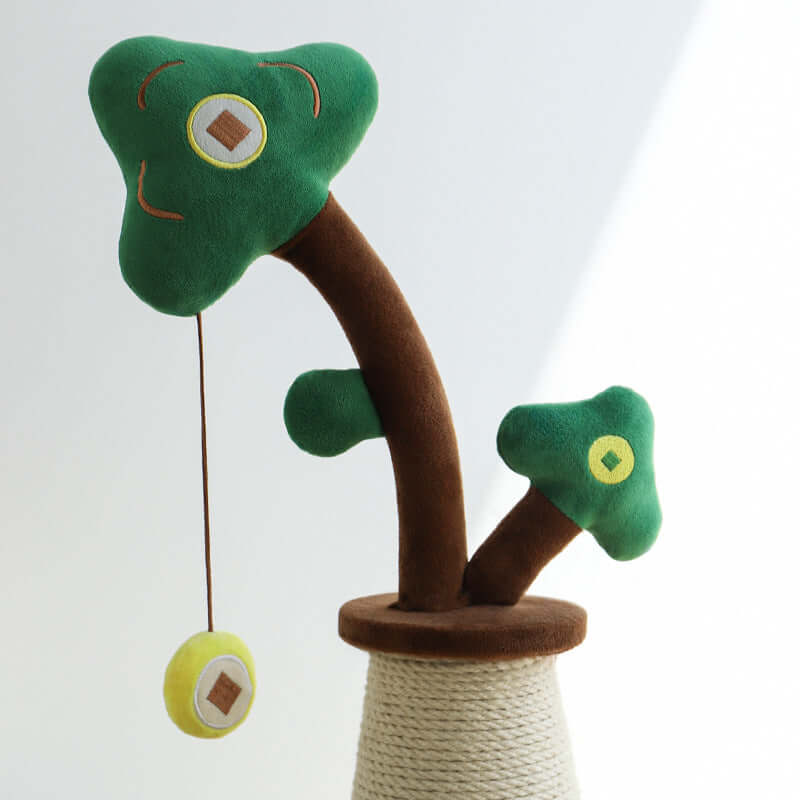 Lucky Money Tree Cat Scratching Post – Durable Sisal Scratching Pole-PETROOM