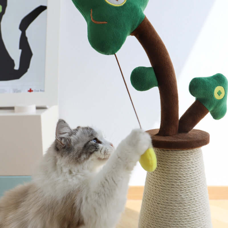 Lucky Money Tree Cat Scratching Post – Durable Sisal Scratching Pole-PETROOM