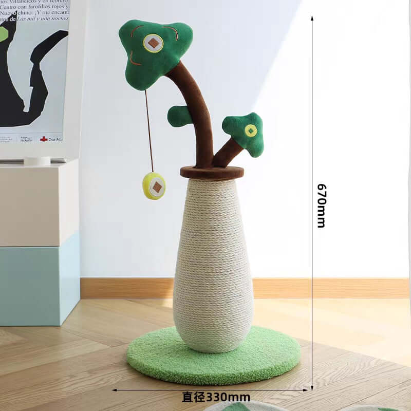 Lucky Money Tree Cat Scratching Post – Durable Sisal Scratching Pole-PETROOM