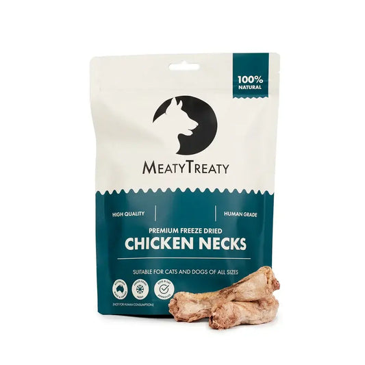 Meaty Treaty Freeze Dried Chicken Neck Healthy Dogs & Cats Treats 100g – A Cat Treats Australia Favourite