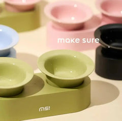 Makesure Jingle 2-in-1 Ceramic Pet Bowl Set for Food & Water Cat Bowls-Petroom
