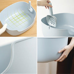 Makesure Open Cat Litter Tray Cat Litter Box (Litter mat included)-Petroom