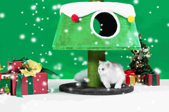 Michu Christmas Cat Tree - Festive Fun and Cozy Hideaway for Furry Friends - 159cm Height-Petroom