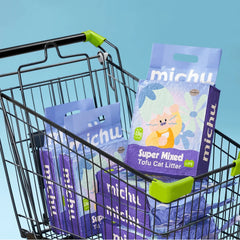 Michu Mixed Clumping Tofu Cat Litter Lite 2.5kg/6L – Flushable& Cost-efficient in shopping cart