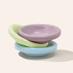 Michu Wide and Shallow Ceramic Pet Bowl-PETROOM