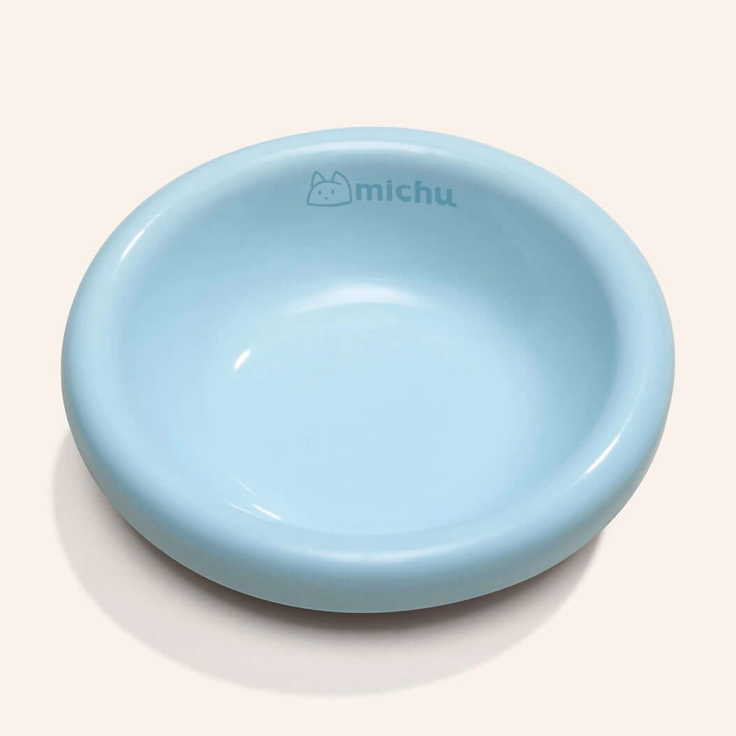 Michu Wide and Shallow Ceramic Pet Bowl-PETROOM