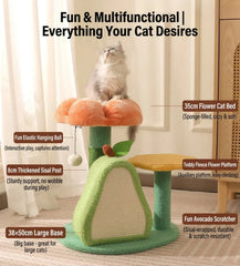 Rileycat Multi-Functional Cat Tree Avocado and Flower Style – cat tree for large cats