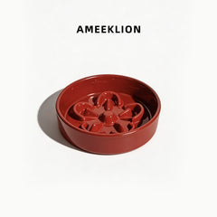 Petal-Shaped Ceramic Slow Feed Bowl for Dogs & Cats