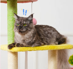 Multi-Level Cat Tree Tower with Hammock and Sisal Posts 136cm