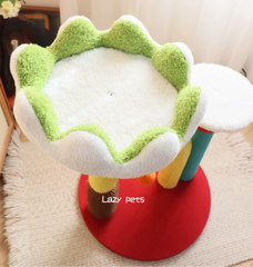 Lotus Flower Cat Tree Tower — 68cm Arch Cat Scratcher with Sisal Post & Flower Nest
